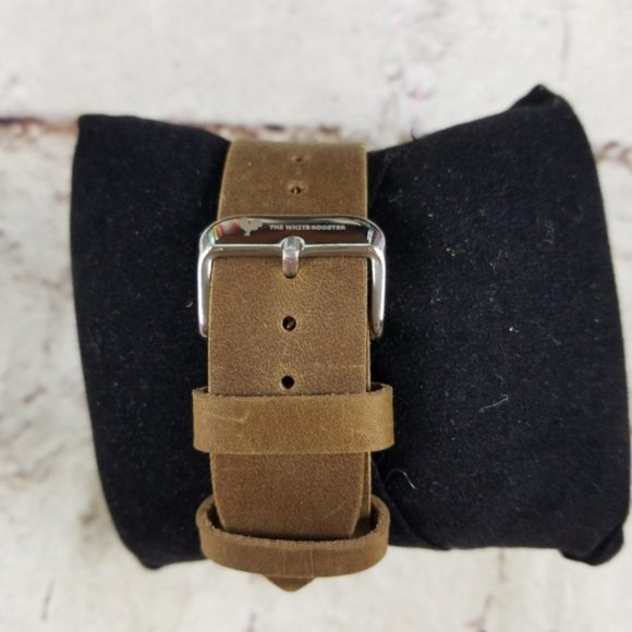 Buff Catalana Blonde Wood Watch Leather White Rooster Unisex Neutral Gift NEW - Picture 7 of 8